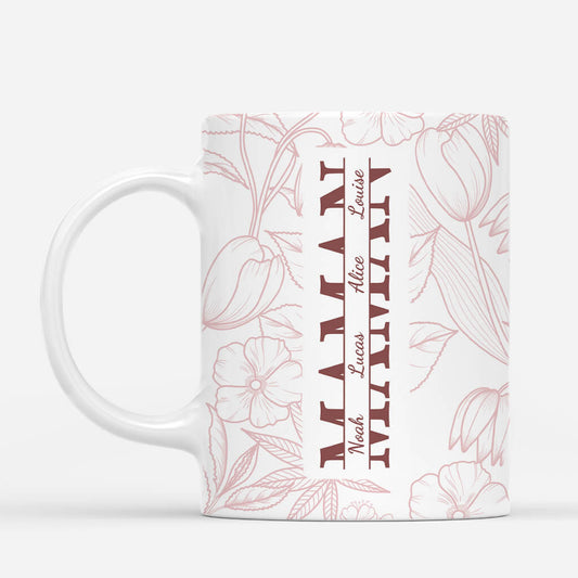 3840MFR1 mug personnalise maman maman fleur texte brun 3840M8T5A