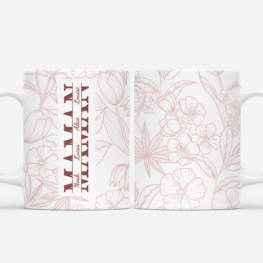3840MFR2 mug personnalise maman maman fleur texte brun 3840M8T5A