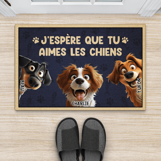 3872DFR2 paillasson personnalise aimer les chiens_ 3872DTN5C