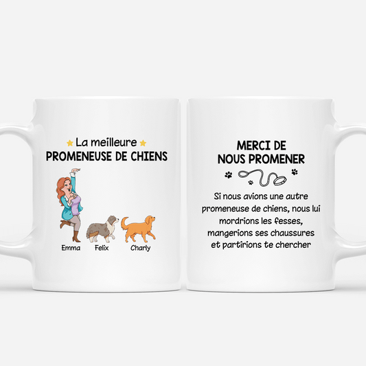 3888MFR1 mug avec chien personnalise la meilleure promeneuse 3888M6N8C