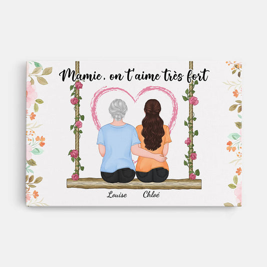 3894CFR1 toile personnalisee mamie on taime mamie 3894C