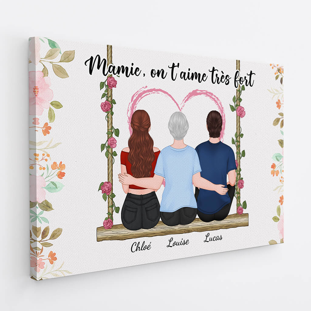 3894CFR2 toile personnalisee mamie on taime mamie 3894C