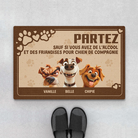 3905DFR1 paillasson personnalise chien partez sauf si design humour 3905D5T5C