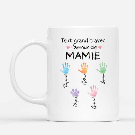3930MFR1 mug personnalise mamanmamie tout grandit avec lamour empreintes 3930m6m5a