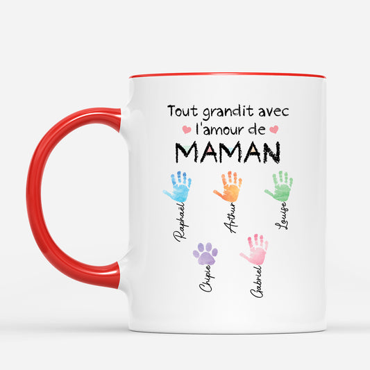 3930MFR2 mug personnalise mamanmamie tout grandit avec lamour empreintes 3930m6m5a