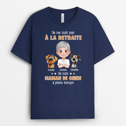 3933AFR2 t shirt personnalise chien maman chien a plein temps 3933a6m0c