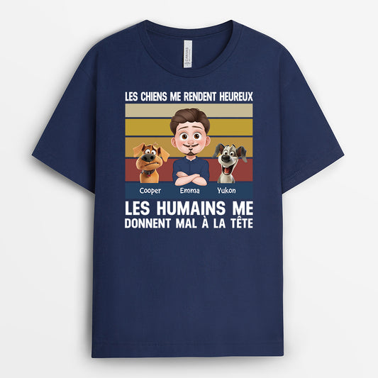 3958AFR2 t shirt personnalise chien mon chien me rend heureux 3958a8l0c