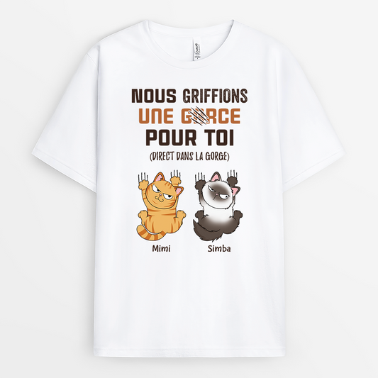 3967AFR1 t shirt pour amoureux des chats je grifferais une garce pour toi 3967akn3d