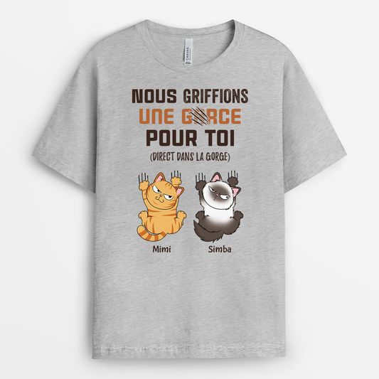 3967AFR2 t shirt pour amoureux des chats je grifferais une garce pour toi 3967akn3d