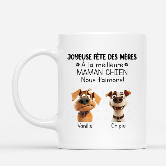 3969MFR1 mug personnalise meilleure maman chien joyeuse fete des meres 3969m8t5c