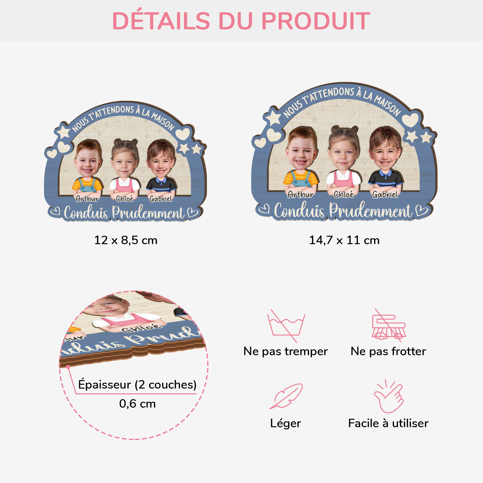 3973GFR4 clip pare soleil de voiture personnalise conduis prudemment 3973g3l0b