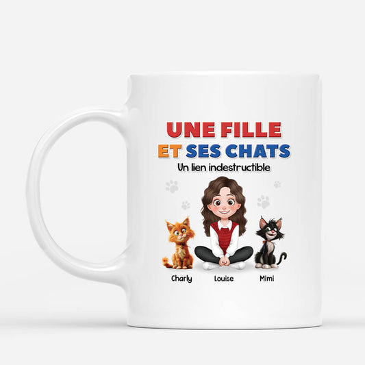 3976MFR1 mug personnalise animaux fille et chats 3976M9H0D