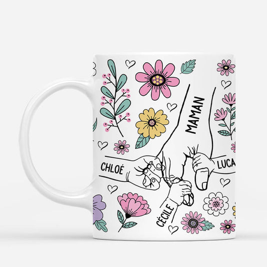 3977MFR1 mug pour maman personnalise fleurs pales 3977M8M5A