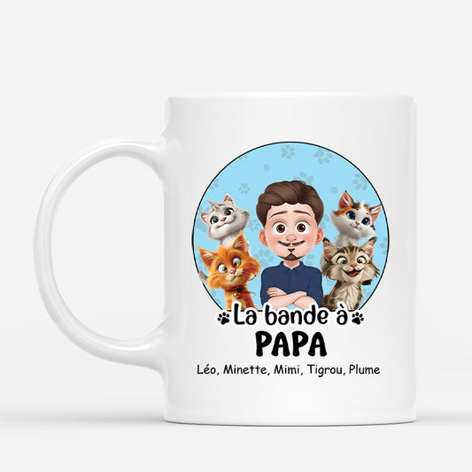 3983MFR1 mug personnalise chat la bande a papa design cartoon 3983m6k8c