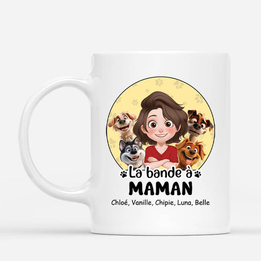 3983MFR1 mug personnalise chien la bande a maman design cartoon 3983M6K8D