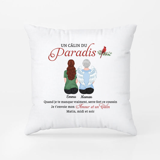 3986PFR1 coussin personnalise maman un calin du paradis 3986P648A
