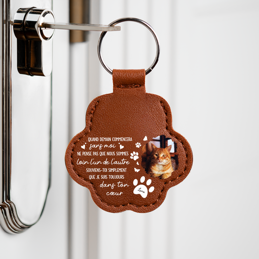 3988AFR2 porte cle personnalise photo commemorative avec poil animaux chien chat toujours dans ton coeur 3988ajth5c