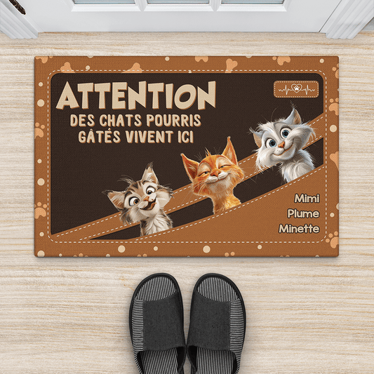 4011DFR2 tapis personnalise des chats pourris gates design cuir 4011d5n3d