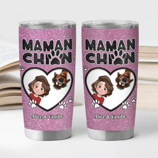 4012TFR2 mug isotherme 590ml personnalise maman chat coeur paillette 4012TKN0D