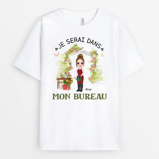 4020AFR1 t shirt personnalise femme je serai dans mon bureau 4020A8T8H