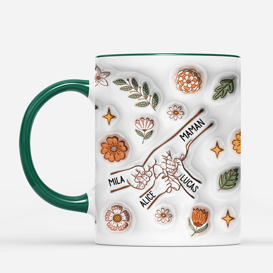 4026MFR2 effet dimpression 3d mug personnalise mamie mains et fleurs vintage 4026m6m5a