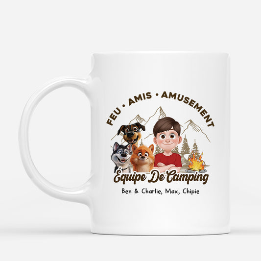4027MFR1 mug personnalise avec chien equipe de camping 4027mtl0c