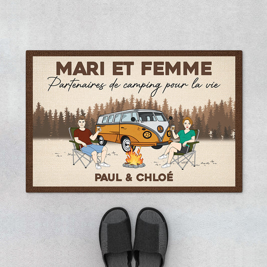 4029DFR1 plaque en metal personnalisee pour couple partenaires de camping 4029dti8g