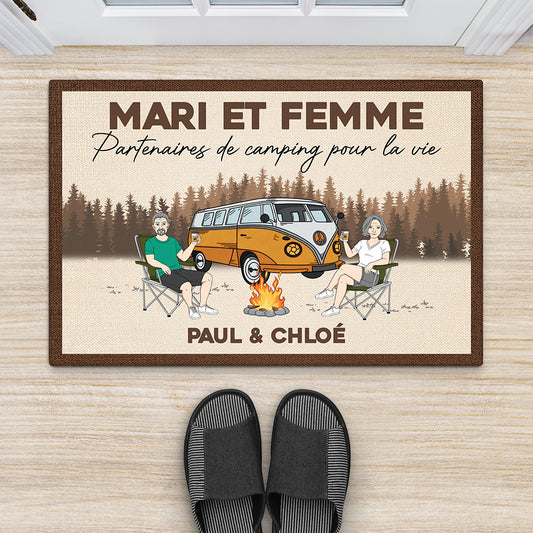 4029DFR2 plaque en metal personnalisee pour couple partenaires de camping 4029dti8g