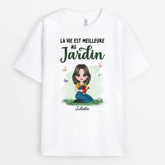 4030AFR1 t shirt femme personnalise meilleure vie au jardin 4030ATT8H