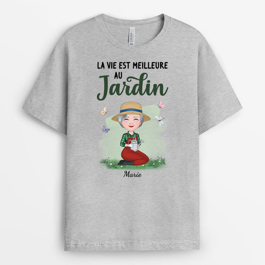 4030AFR2 t shirt femme personnalise meilleure vie au jardin 4030ATT8H