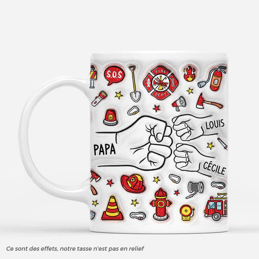 4034MFR1 effet dimpression 3d mug personnalise papa pompier 4034M
