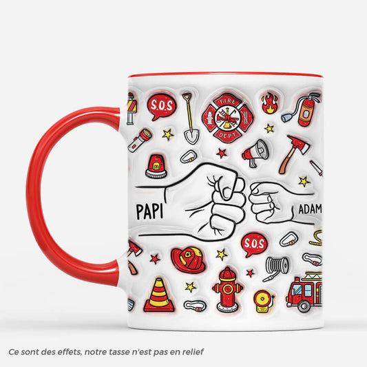 4034MFR2 effet dimpression 3d mug personnalise papa pompier 4034M