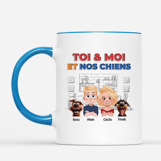 4038MFR2 mug personnalise chien toi moi design cartoon 4038MKH0C