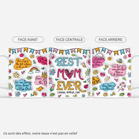 4041MFR1 effet dimpression 3d mug personnalise meilleure maman pour toujours textes colores 4041M6I5A