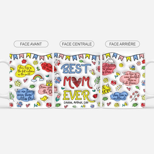 4041MFR2 effet dimpression 3d mug personnalise meilleure maman pour toujours textes colores 4041M6I5A