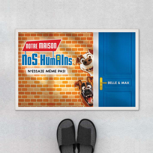 4048DFR1 paillasson personnalise chien notre maison nos humains 4048d5m5c