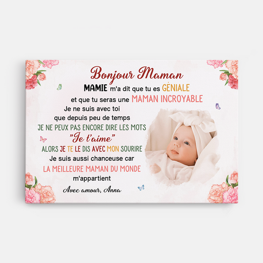 4055CFR1 toile personnalisable maman bonjour maman visage 4055c8n5a