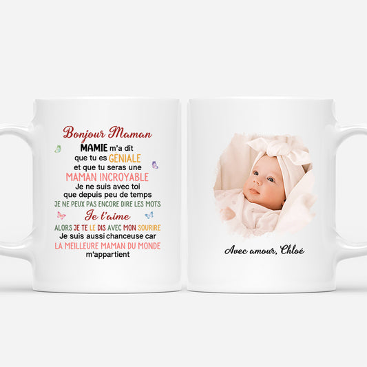 4055MFR1 mug personnalise bonjour maman avec photo 4055m8m5a