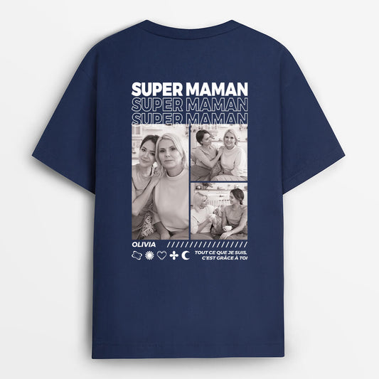 4065AFR1 t shirt personnalise super maman avec photos 4065atm5a