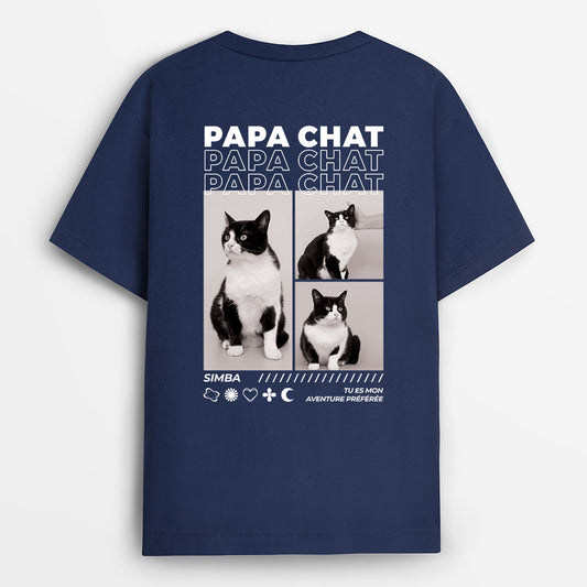 4065AFR1 t shirt personnalise super papa  maman chat avec photos 4065atm5d