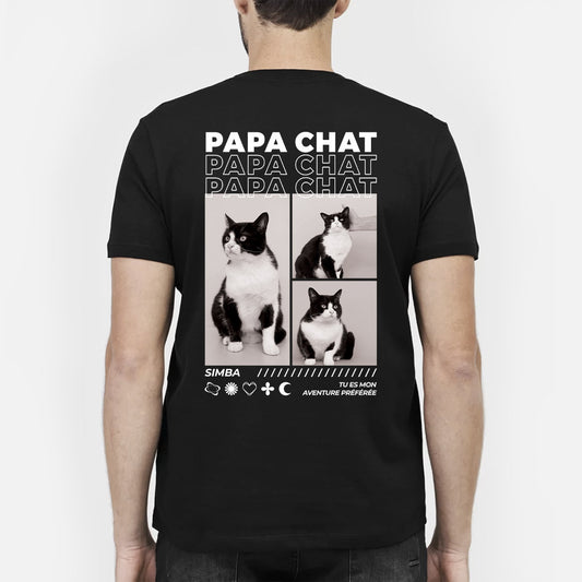 4065AFR2 t shirt personnalise super papa  maman chat avec photos 4065atm5d
