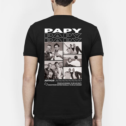4065AFR2 t shirt personnalise super papa avec photos 4065atm5b