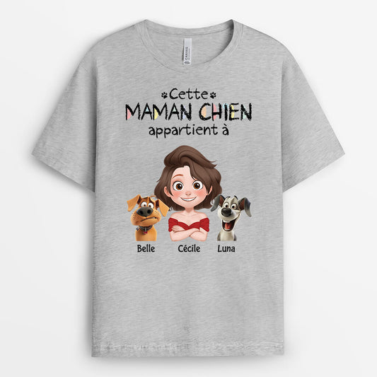4071AFR1 t shirt personnalise cette maman chien appartient a design cartoon 4071a8i0c