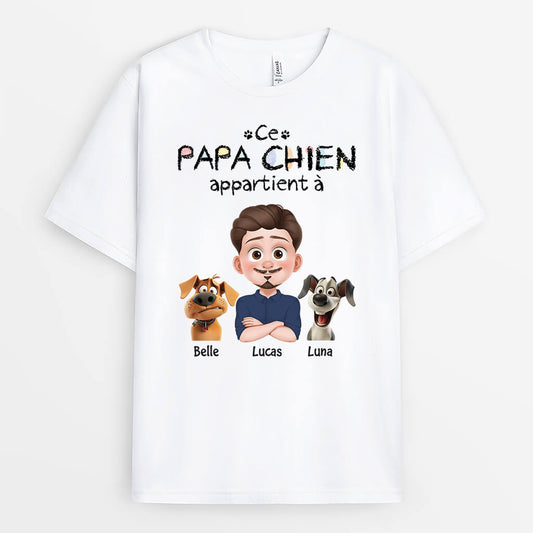4071AFR2 t shirt personnalise cette maman chien appartient a design cartoon 4071a8i0c