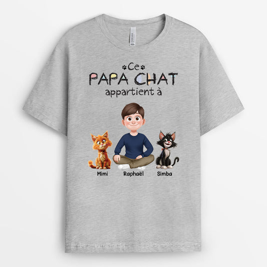 4071AFR2 tee shirt personnalise chat cette maman appartient a design cartoon 4071a8i0d