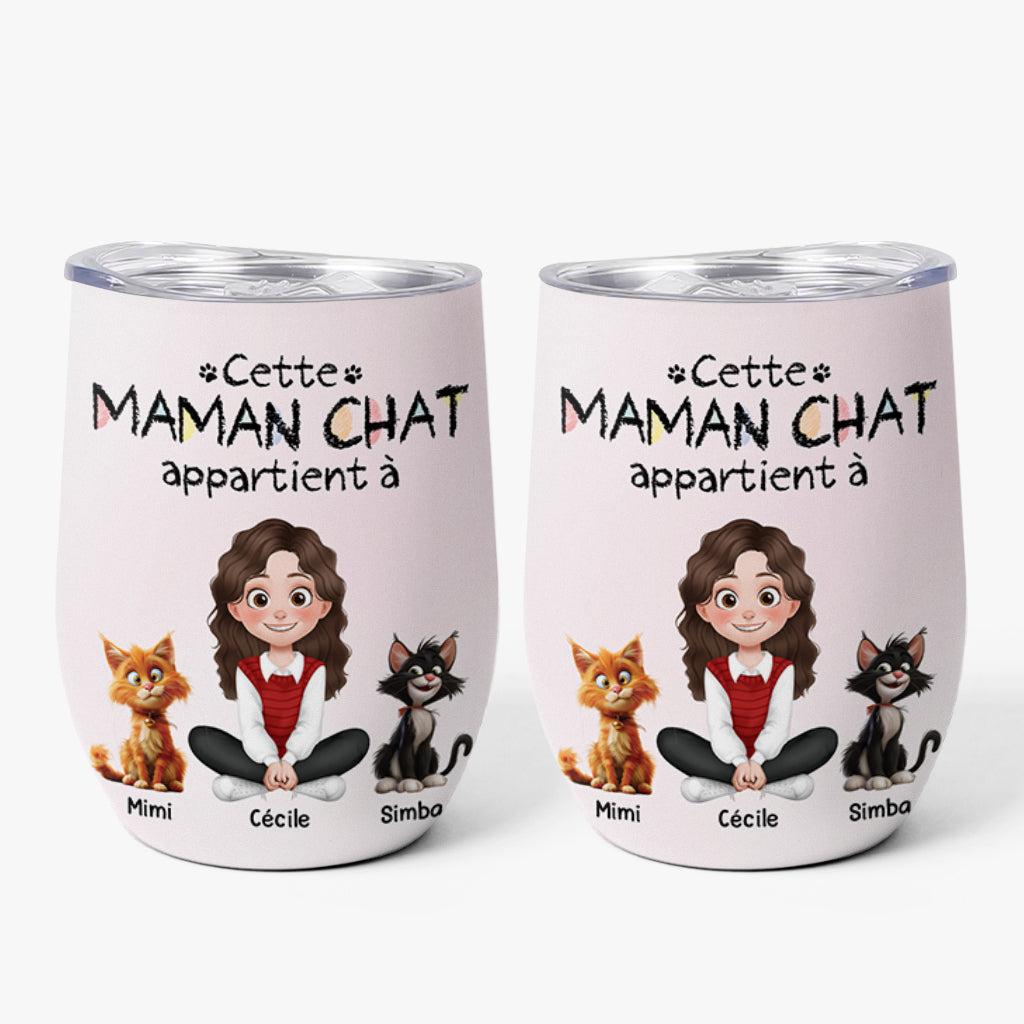 4071TFR1 mug isotherme 355ml personnalise cette maman chat appartient a design cartoon 4071t8i0d