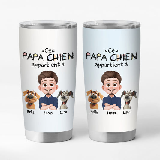 4071TFR1 mug isotherme 590ml personnalise ce papa chien appartient a design cartoon 4071t8i0c