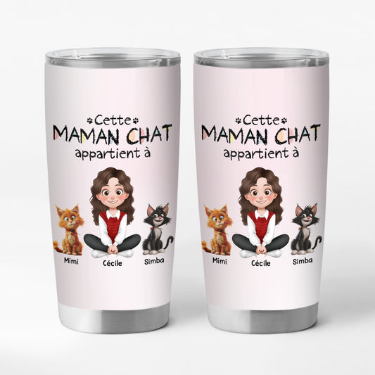 4071TFR1 mug isotherme 590ml personnalise cette maman chat appartient a design cartoon 4071t8i0d