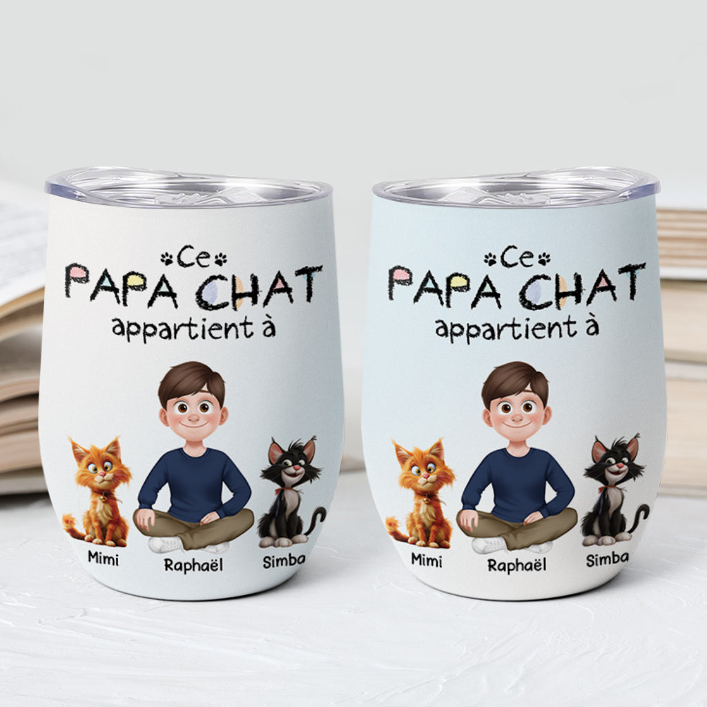 4071TFR2 mug isotherme 355ml personnalise cette maman chat appartient a design cartoon 4071t8i0d
