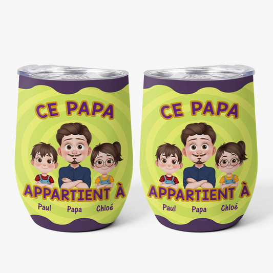 4073TFR1 effet dimpression 3d mug isotherme 355ml personnalise ce papa appartient a vert et violet 4073t3i0b
